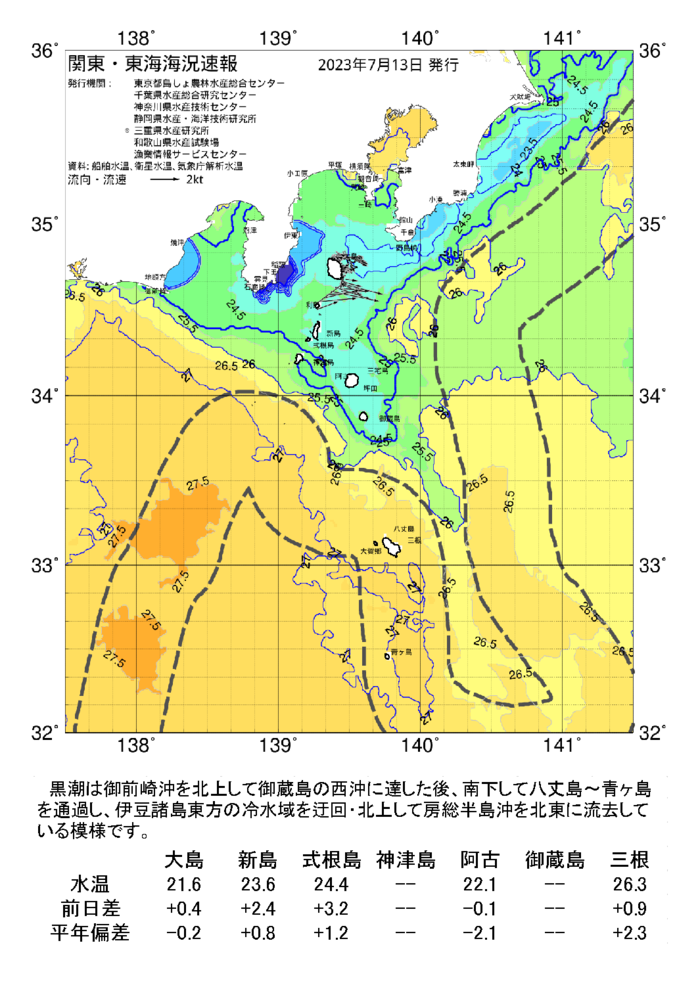 海の天気図2023年7月13日