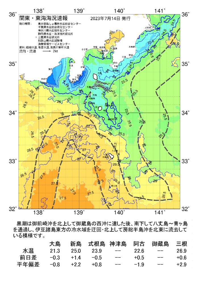 海の天気図2023年7月14日