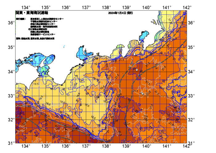 広域版海の天気図2024年1月4日