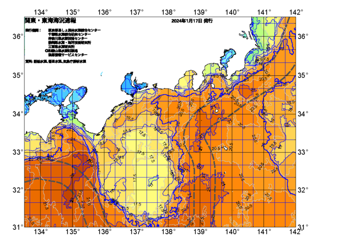 広域版海の天気図2024年1月17日