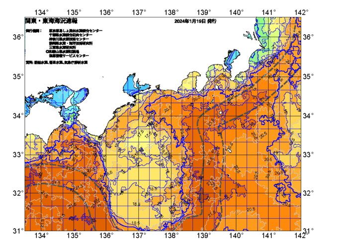 広域版海の天気図2024年1月19日