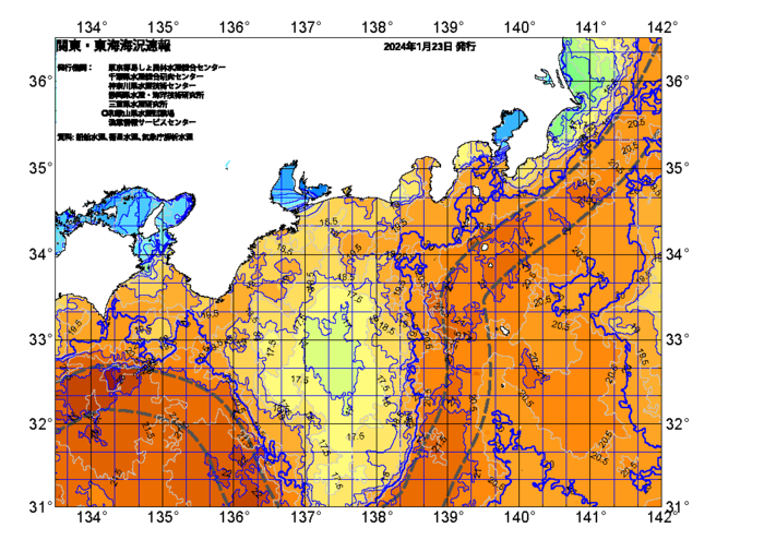 広域版海の天気図2024年1月23日