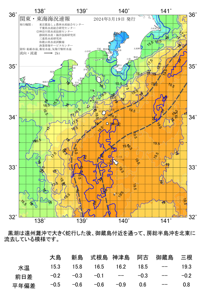 海の天気図2024年3月19日