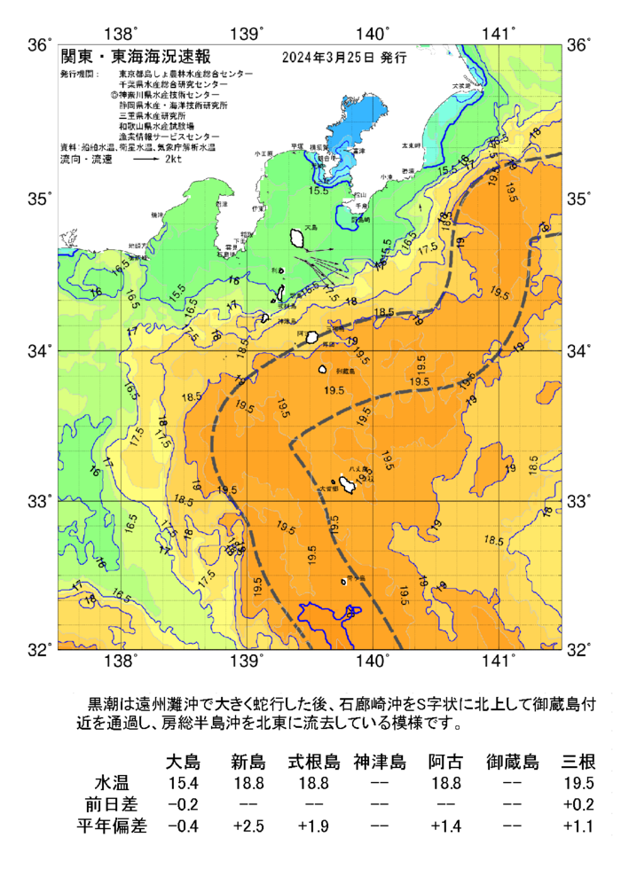 海の天気図2024年3月25日