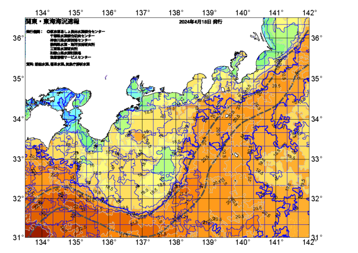 広域版海の天気図2024年4月18日