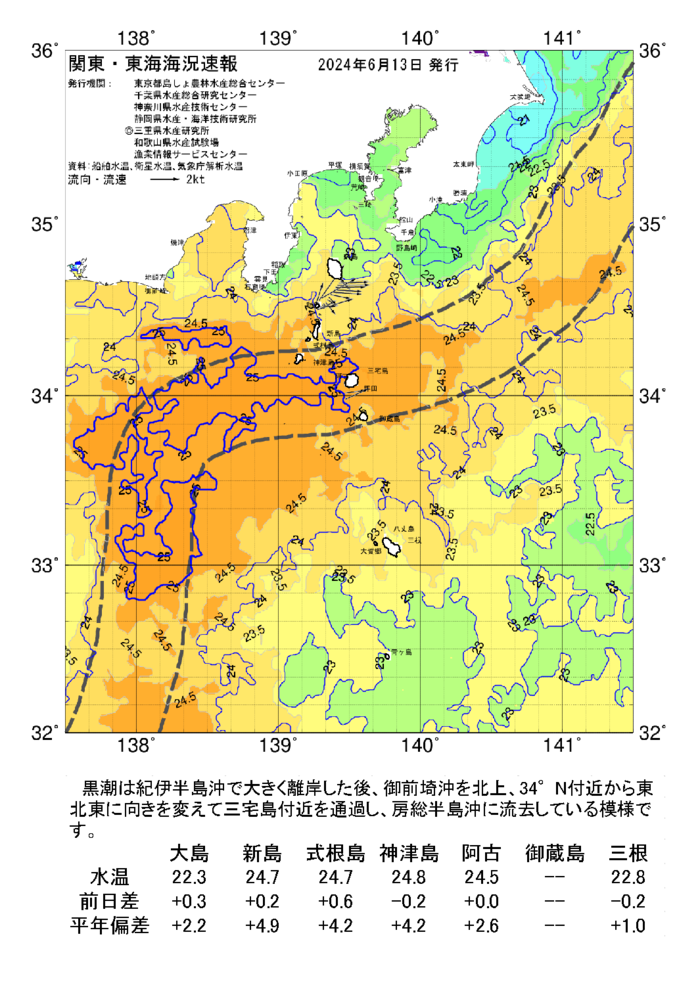 海の天気図2024年6月13日