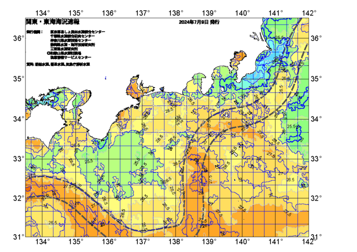 広域版海の天気図2024年7月9日