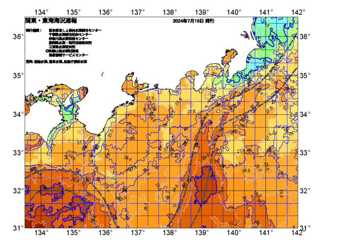 広域版海の天気図2024年7月19日