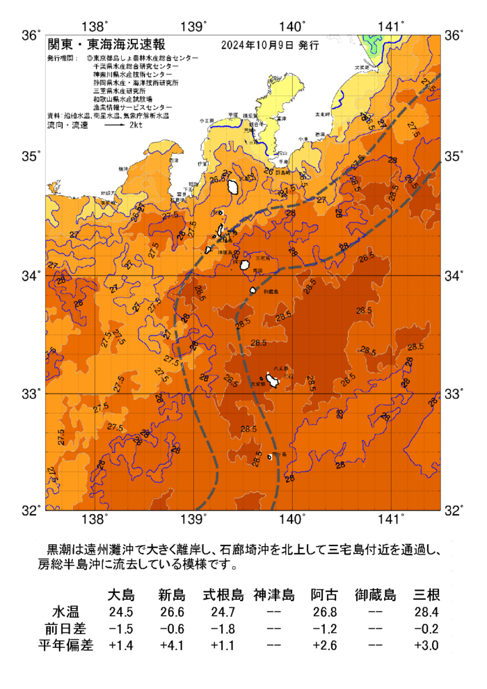 海の天気図2024年10月9日