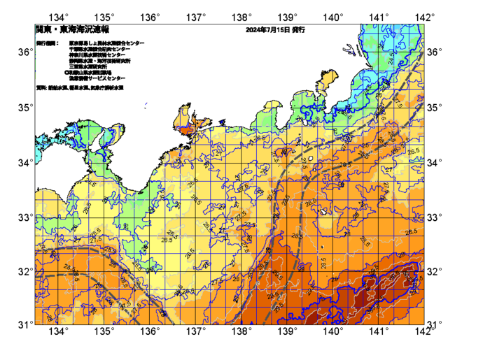 広域版海の天気図2024年7月15日