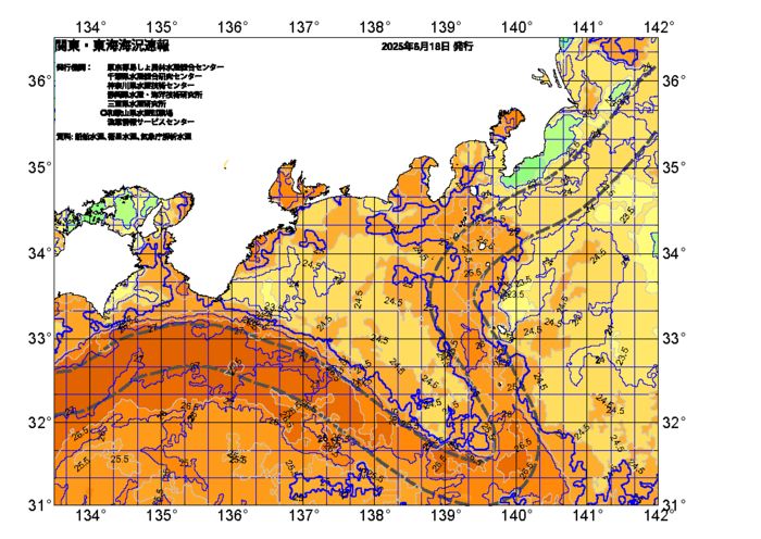 広域版海の天気図2025年6月18日