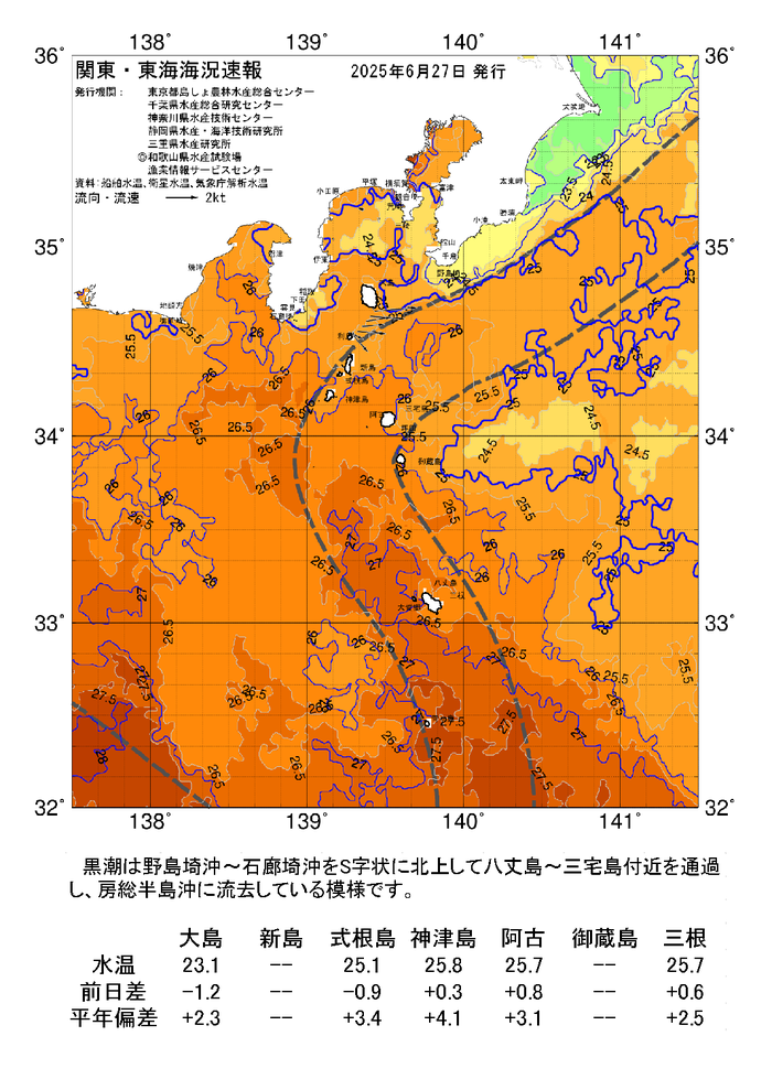 海の天気図2025年6月27日