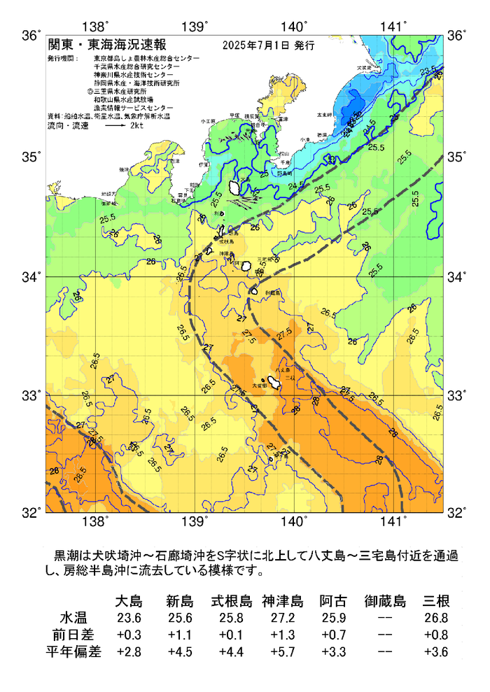 画像：海の天気図2025年7月1日