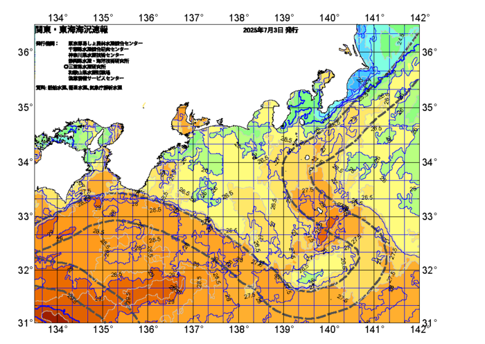 広域版海の天気図2025年7月3日