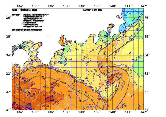 広域版海の天気図2025年7月4日