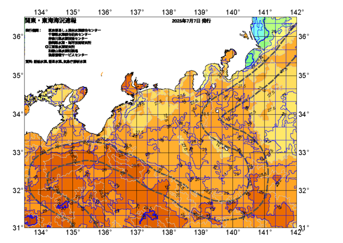 広域版海の天気図2025年7月7日