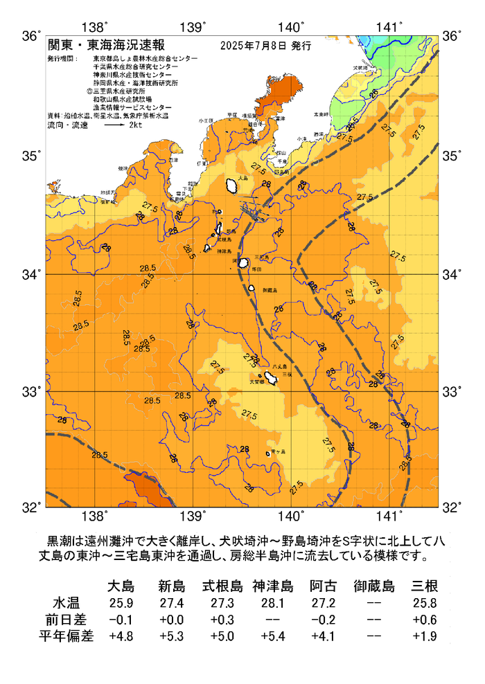 海の天気図2025年7月8日