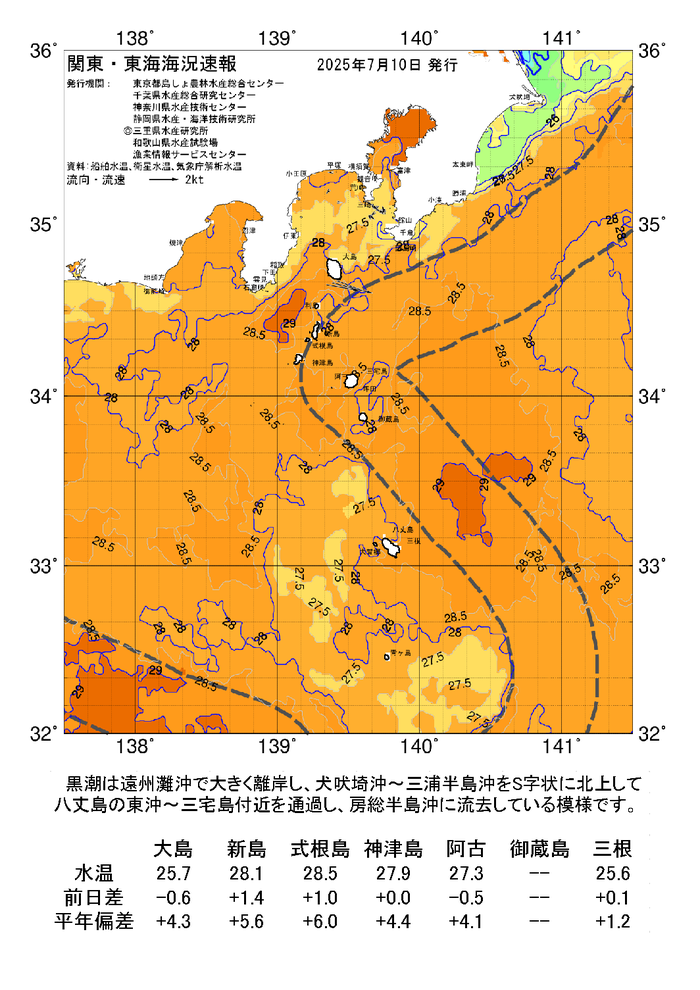海の天気図2025年7月10日