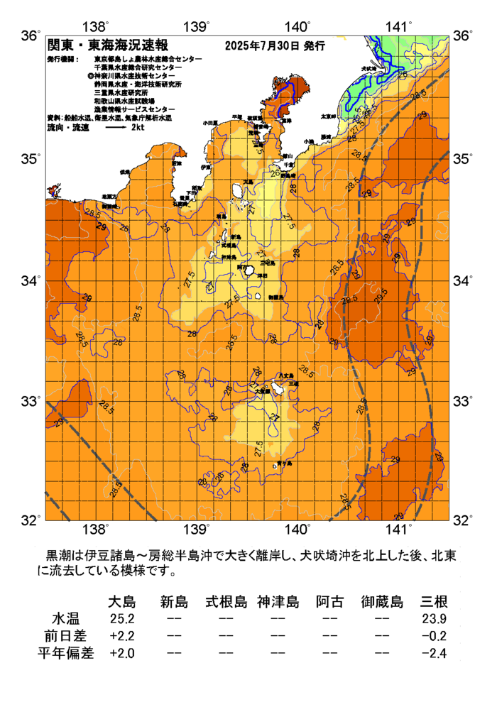海の天気図2025年7月30日
