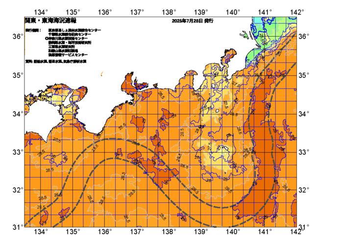 広域版海の天気図2025年7月28日