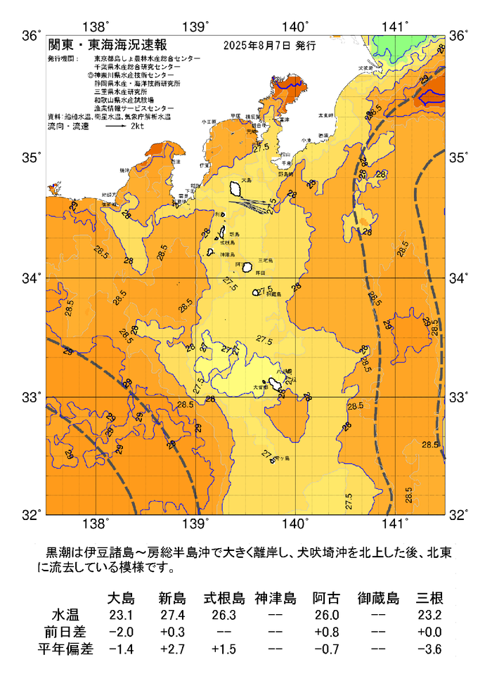 海の天気図2025年8月7日