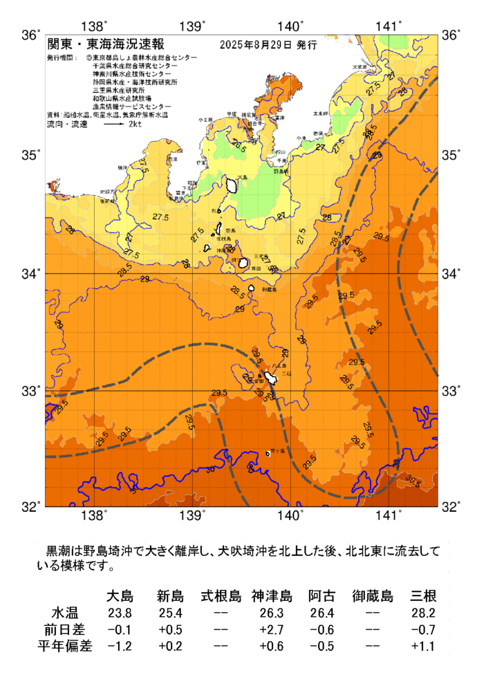 海の天気図2025年8月29日
