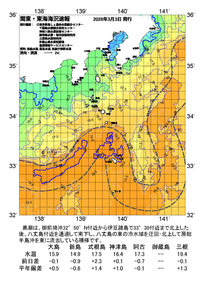 海の天気図2026年3月3日 | 東京都島しょ農林水産総合センター