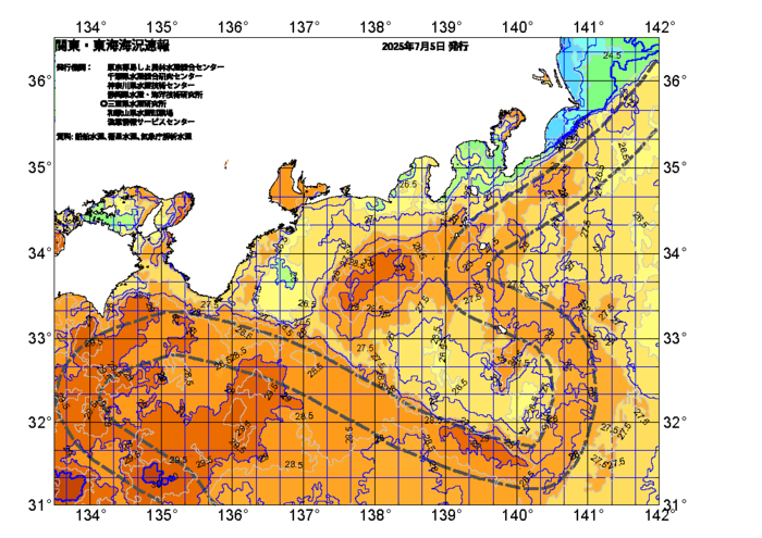 広域版海の天気図2025年7月5日