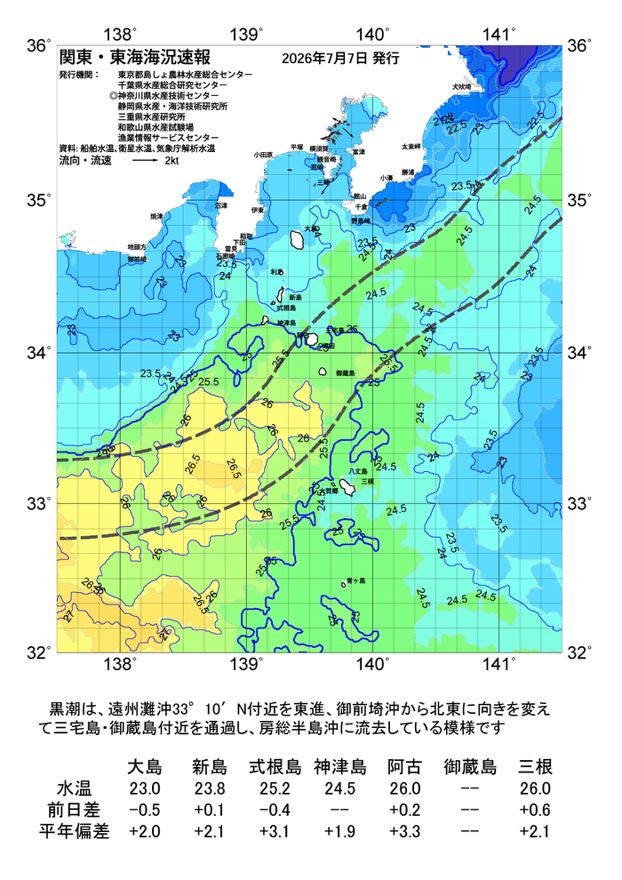 海の天気図2026年7月7日 | 東京都島しょ農林水産総合センター