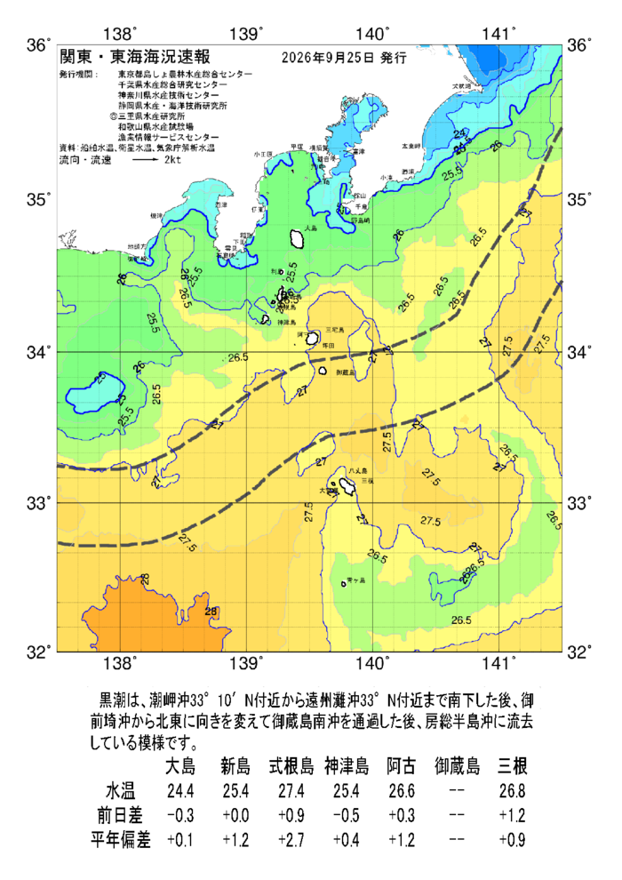 画像：海の天気図2026年9月25日