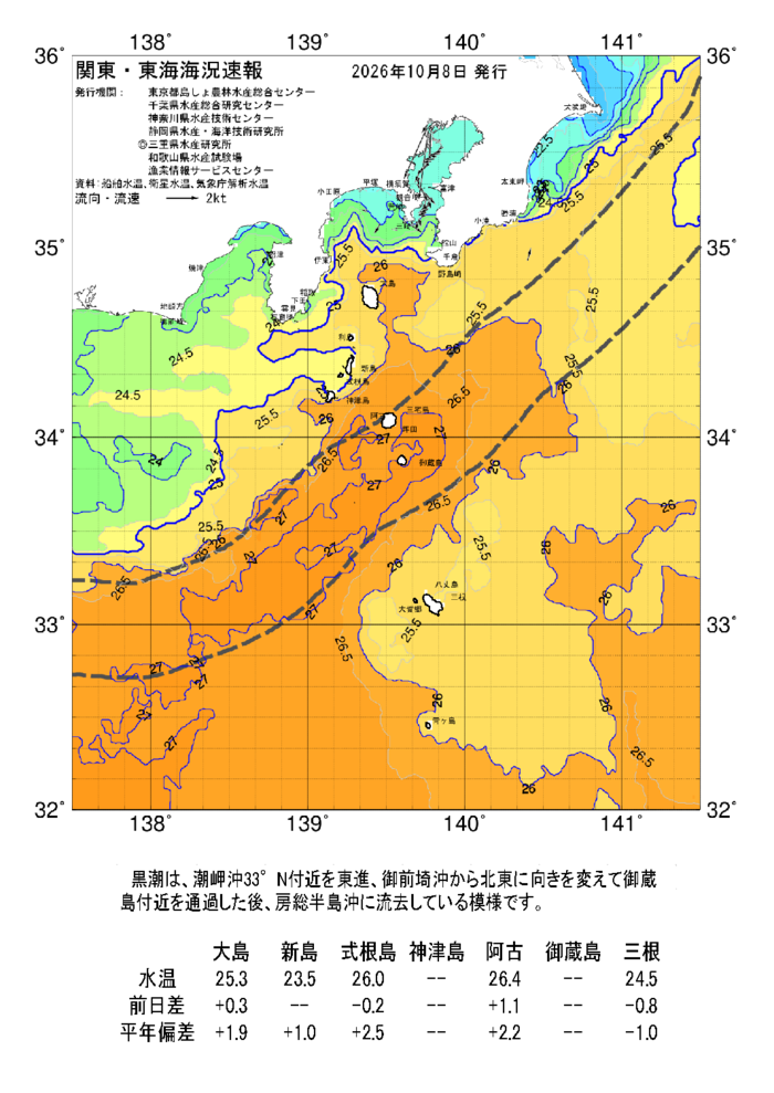 海の天気図2026年10月8日 | 東京都島しょ農林水産総合センター